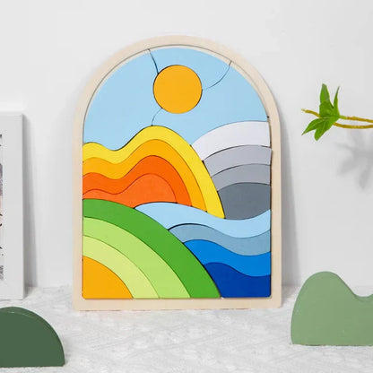 Bunte Regenbogen-Puzzleblöcke – Magischer Spielspaß