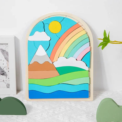 Bunte Regenbogen-Puzzleblöcke – Magischer Spielspaß