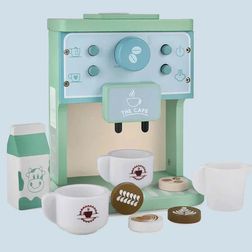 Holz Kaffeemaschine für Kinder – Espresso-Spielset für angehende Baristas