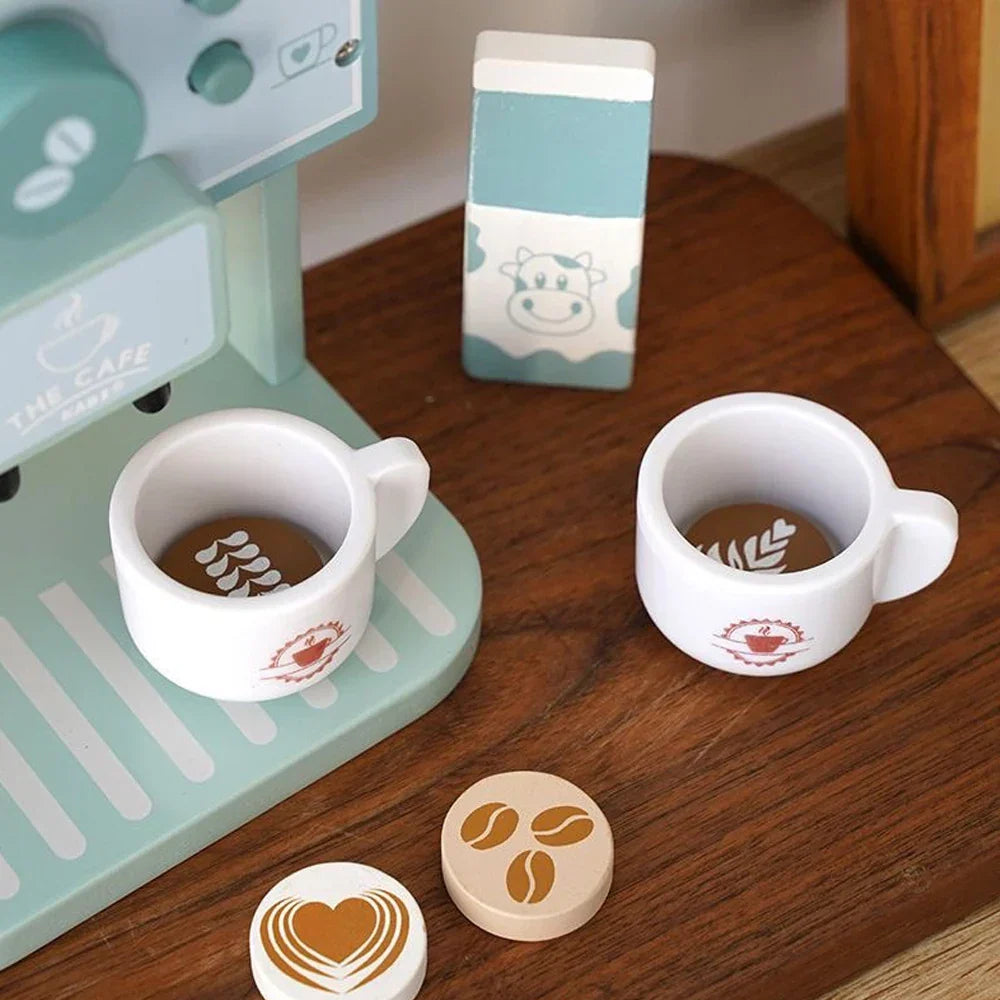 Holz Kaffeemaschine für Kinder – Espresso-Spielset für angehende Baristas