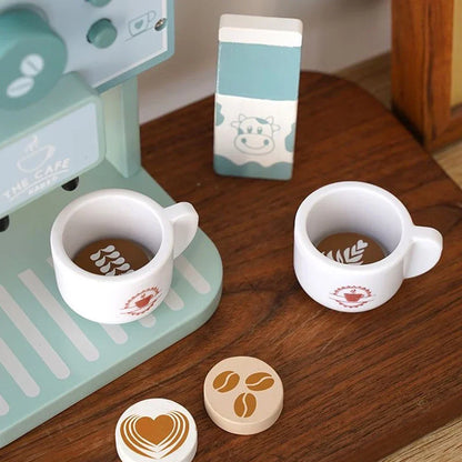 Holz Kaffeemaschine für Kinder – Espresso-Spielset für angehende Baristas