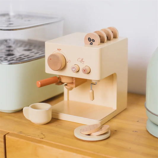 Kleine Barista – Holz Espressomaschinen-Set für Kinder zum Kaffeekochen