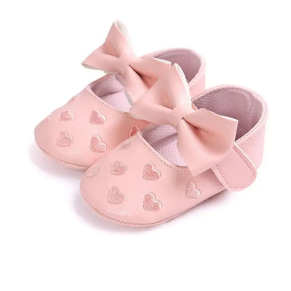 Anti-Rutsch Krabbelschuhe für Babys – Weiche Schuhe mit Schleife für Mädchen