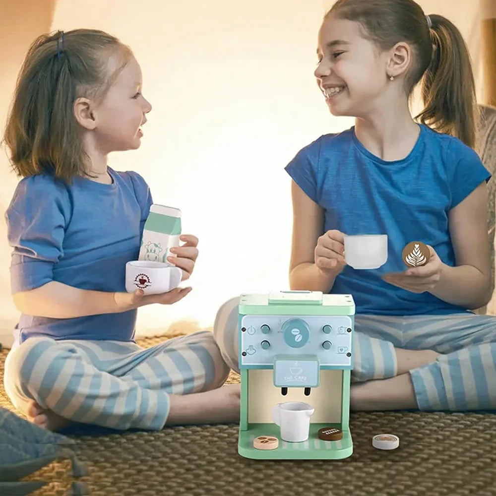 Holz Kaffeemaschine für Kinder – Espresso-Spielset für angehende Baristas