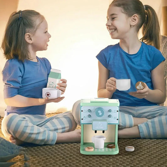 Holz Kaffeemaschine für Kinder – Espresso-Spielset für angehende Baristas