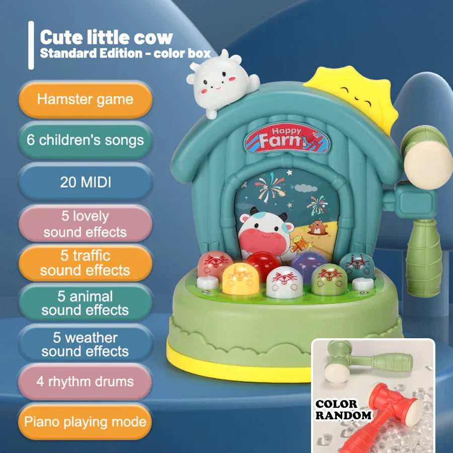 Lustiges Kinderhammer-Spiel – Bunte Tiergeräusche mit Musik und Rhythmus
