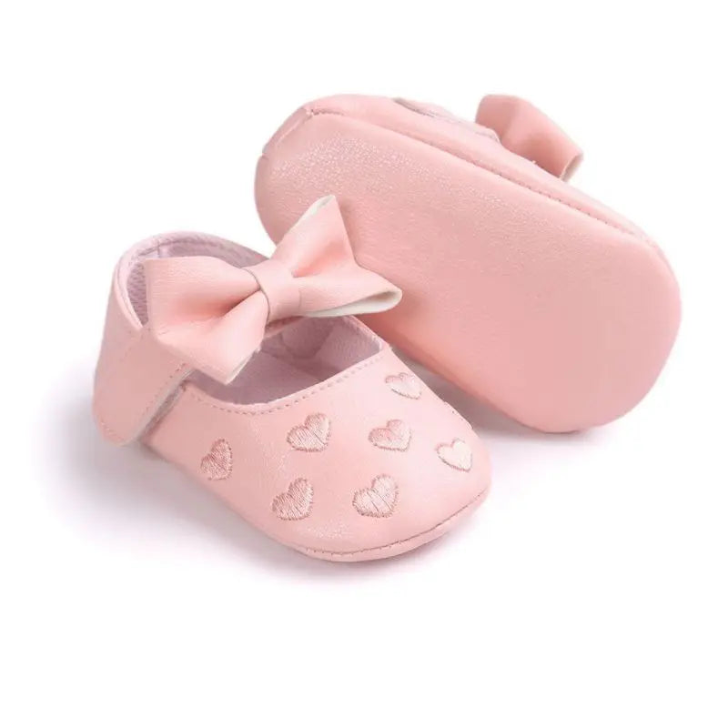 Anti-Rutsch Krabbelschuhe für Babys – Weiche Schuhe mit Schleife für Mädchen