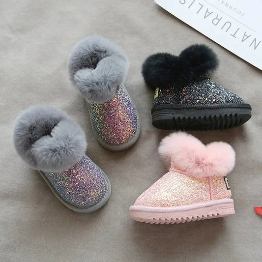 Kuschelige Glitzer-Winterstiefel für Kinder – Warme und Stylische Begleiter