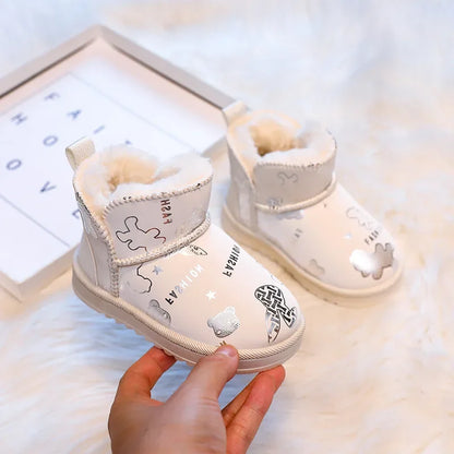 Wasserfeste Kinder-Schneestiefel – Stylischer Fashion-Print für den Winter