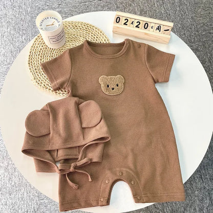 Niedlicher Baby-Jumpsuit – Kuscheliger Baumwollanzug mit süßem Bären-Design