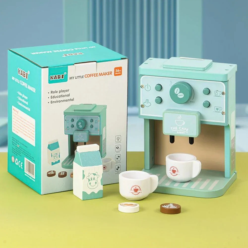 Holz Kaffeemaschine für Kinder – Espresso-Spielset für angehende Baristas