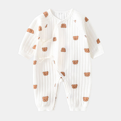 Babystrampler mit Niedlichem Bären-Design – Ideal für Frühling und Herbst