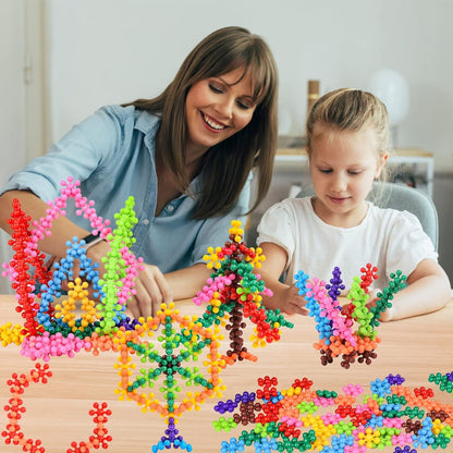 Kreative Montessori Schneeflocken Bauklötze