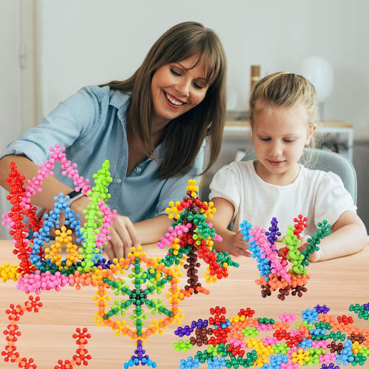 Kreative Montessori Schneeflocken Bauklötze