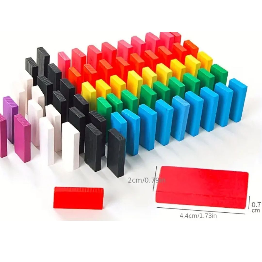 Montessori Holz Domino Steine – Pädagogisches Spielzeug für Kinder