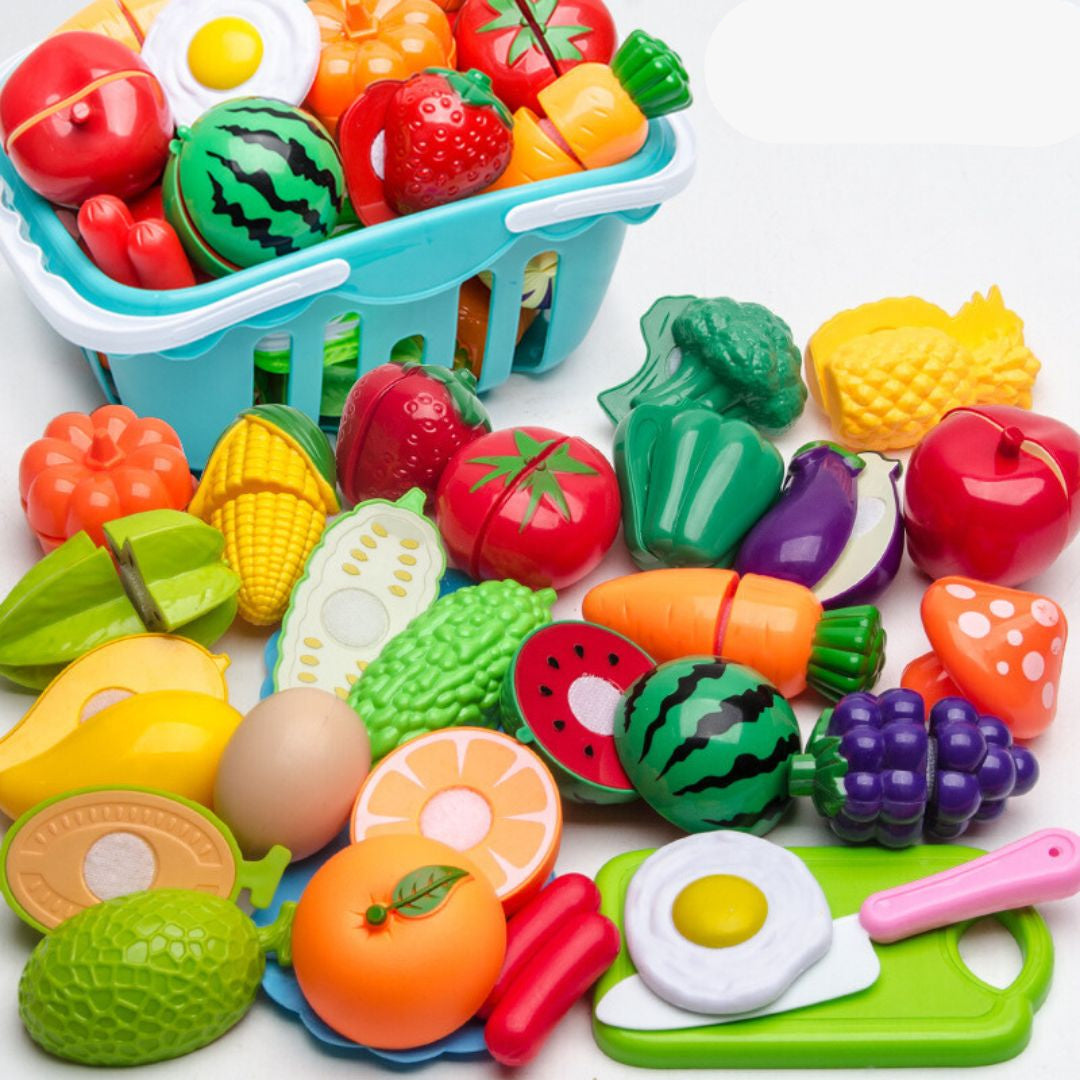 Kreatives Obst und Gemüse Schneide Set – Spielzeug für Kinder zum Schneiden und Zubereiten