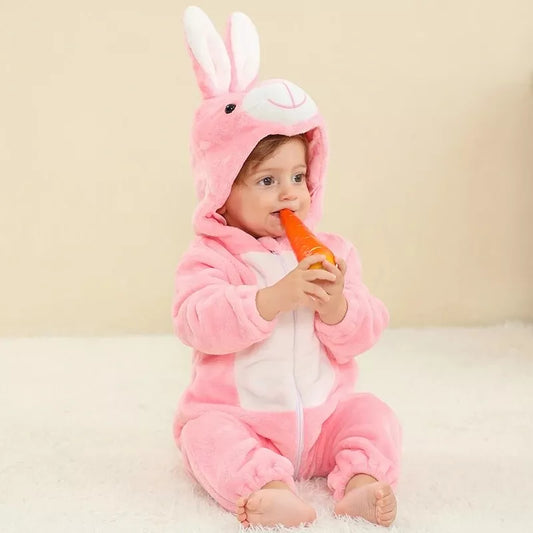 Bequemer Baby-Overall mit Kapuze und Reißverschluss – Für Kuschelige Wärme