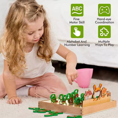 Karotten-Lernspiel aus Holz – Buchstabenspaß für Kinder