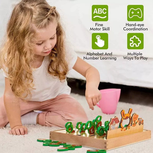 Karotten-Lernspiel aus Holz – Buchstabenspaß für Kinder