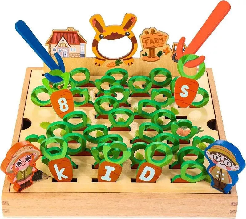 Karotten-Lernspiel aus Holz – Buchstabenspaß für Kinder