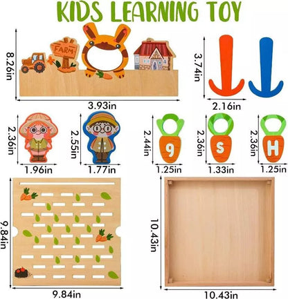 Karotten-Lernspiel aus Holz – Buchstabenspaß für Kinder