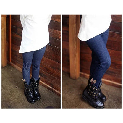 Mädchen Winterleggings mit Zier-Schleife – Warm und Stylisch für Kalte Tage