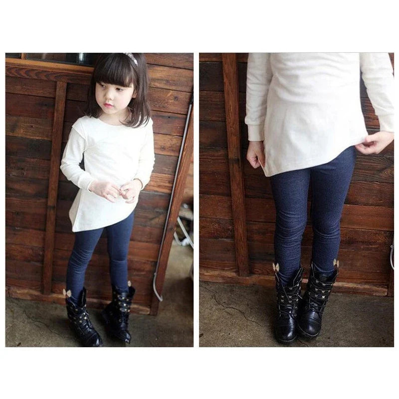 Mädchen Winterleggings mit Zier-Schleife – Warm und Stylisch für Kalte Tage