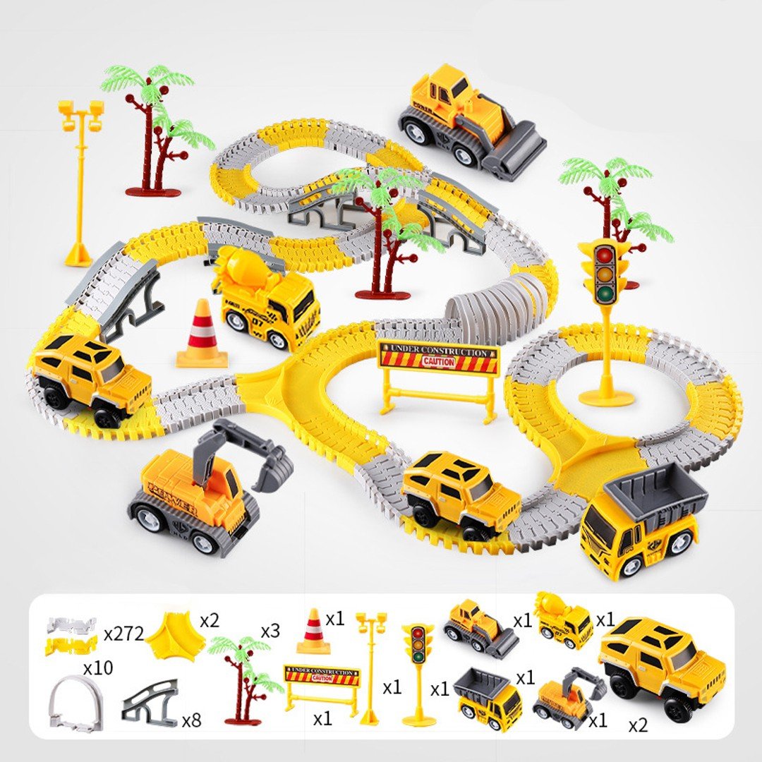 Baustellen-Abenteuer – Flexibles Rennstrecken-Set für Kinder